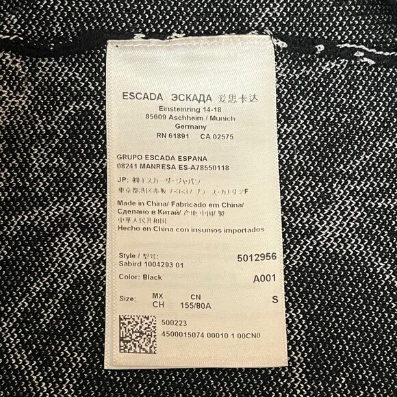 Escada Sport Open Front Cardigan Womens Size S Black Button Snap Sweater - Picture 8 of 16